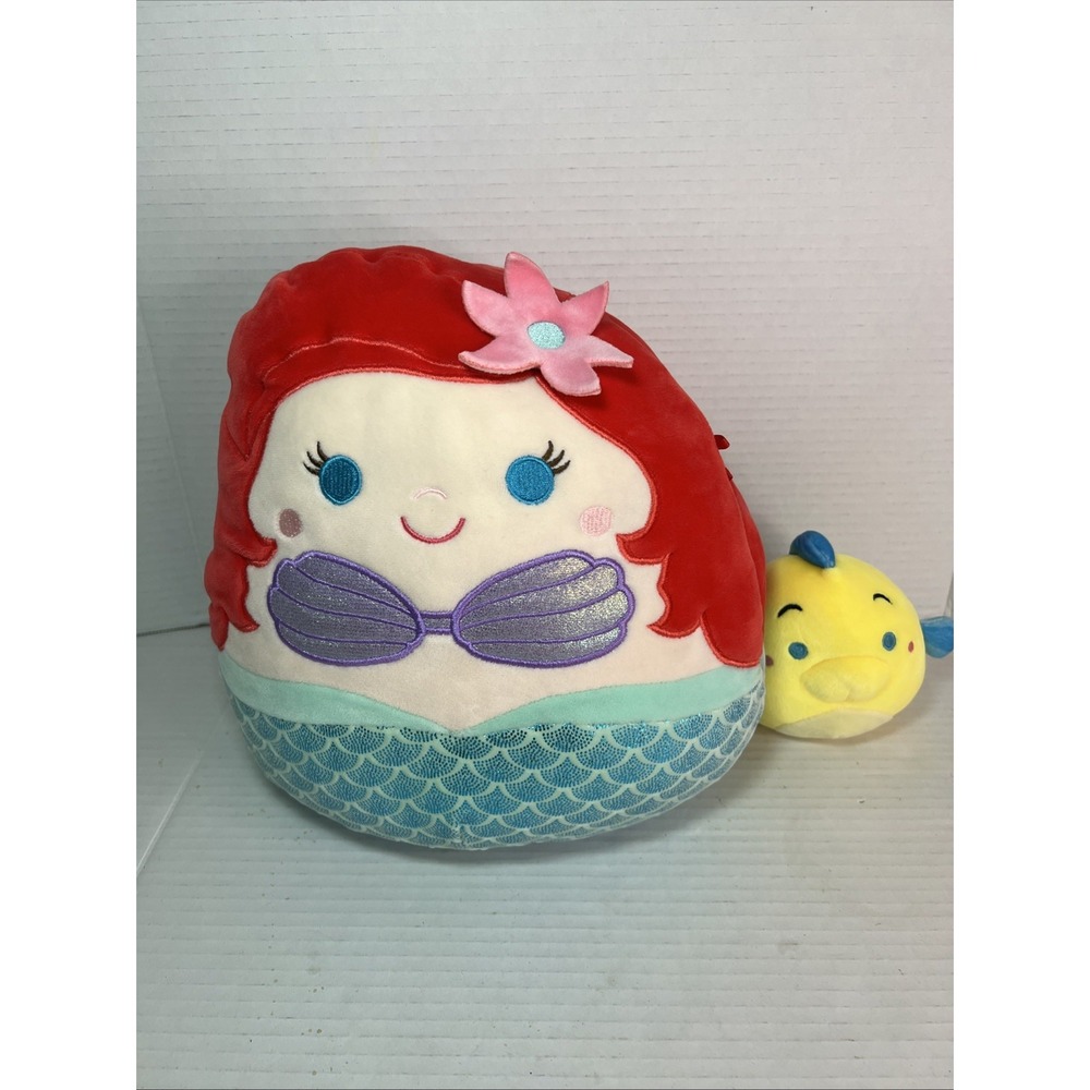 Disney Little Mermaid Ariel And Flounder 10" Squishmallow